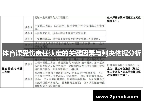 体育课受伤责任认定的关键因素与判决依据分析